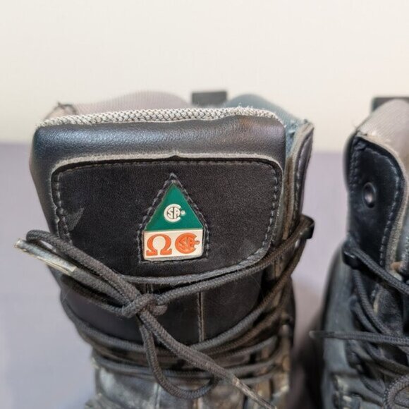 UNIK Contractor Traction 8" Safety Work Boots Black Leather Vibram Sole Sz 10EEE - Picture 2 of 9